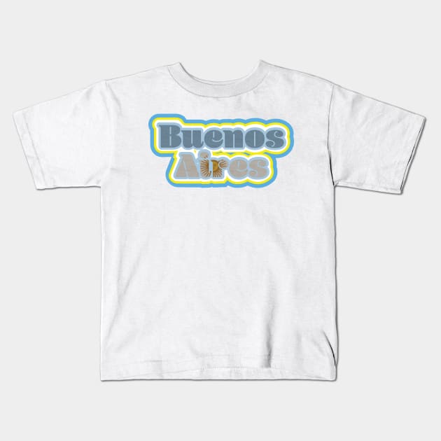 Buenos Aires Flag Kids T-Shirt by cricky